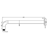 Zen Ss316L Round Nero Shower Arm 400Mm Length - Brushed Nickel